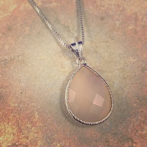 Sterling Silver Pink Chalcedony  Pendant